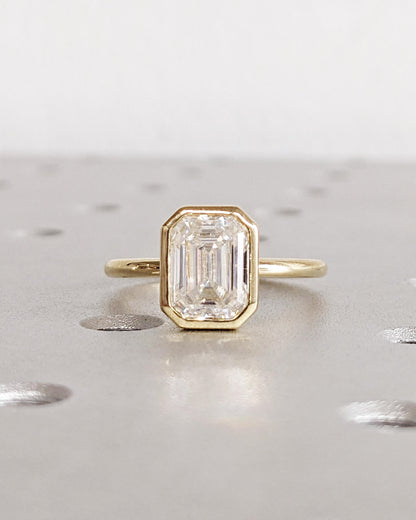 Asscher Three Stones Engagement Ring – 5.75 CT Moissanite Diamond
