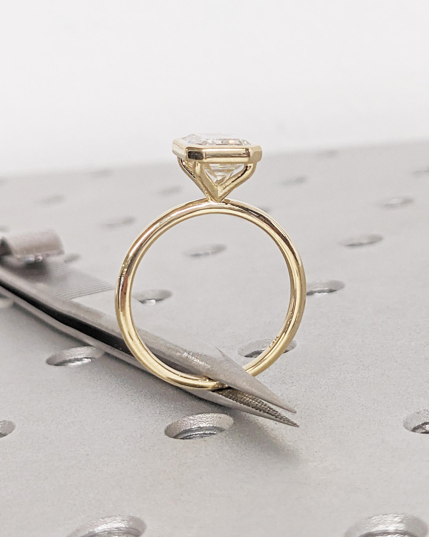 Asscher Three Stones Engagement Ring – 5.75 CT Moissanite Diamond