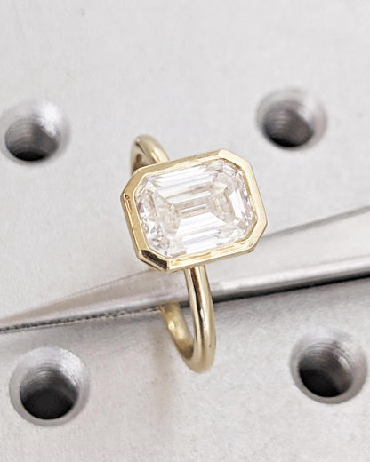Asscher Three Stones Engagement Ring – 5.75 CT Moissanite Diamond