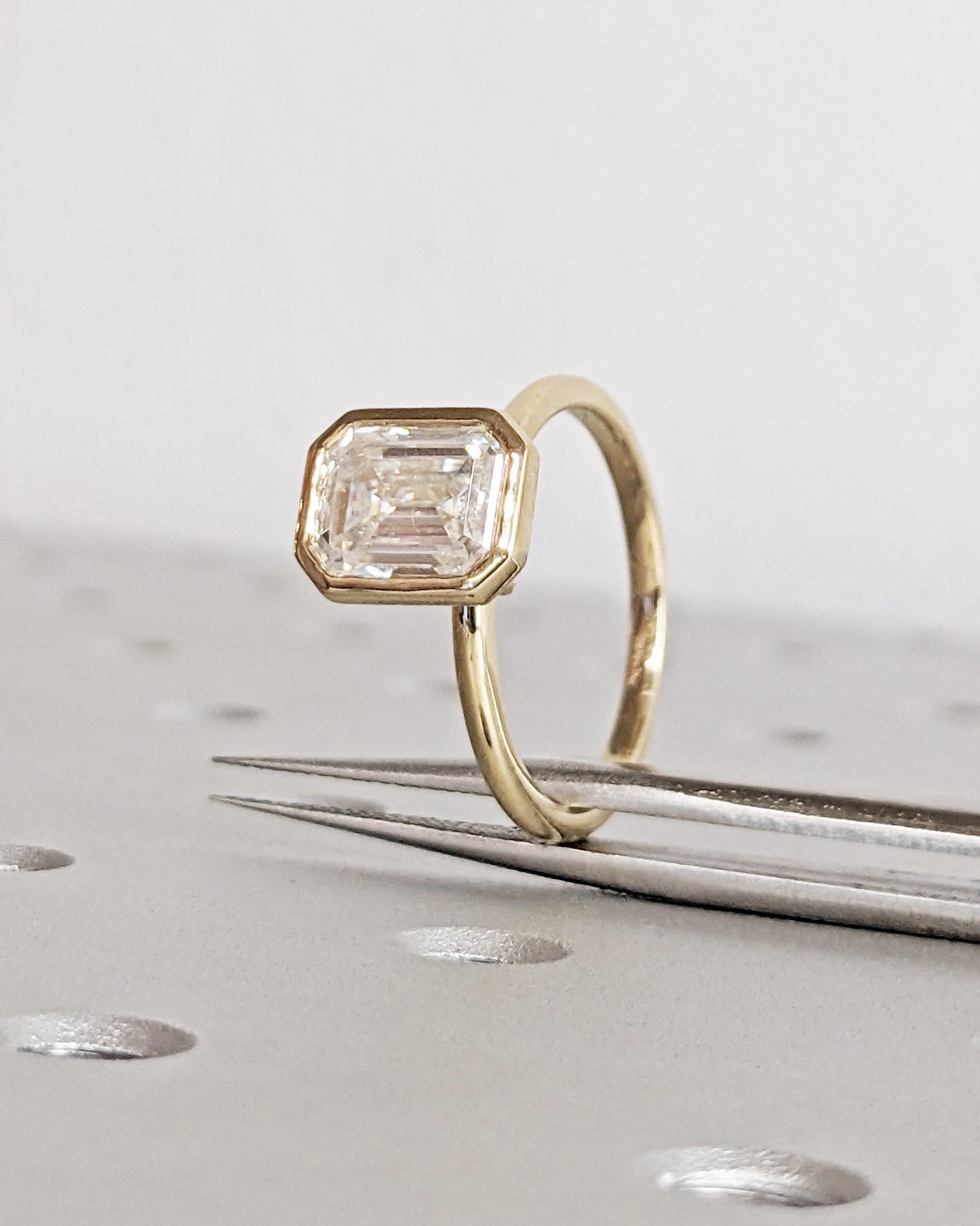 Asscher Three Stones Engagement Ring – 5.75 CT Moissanite Diamond