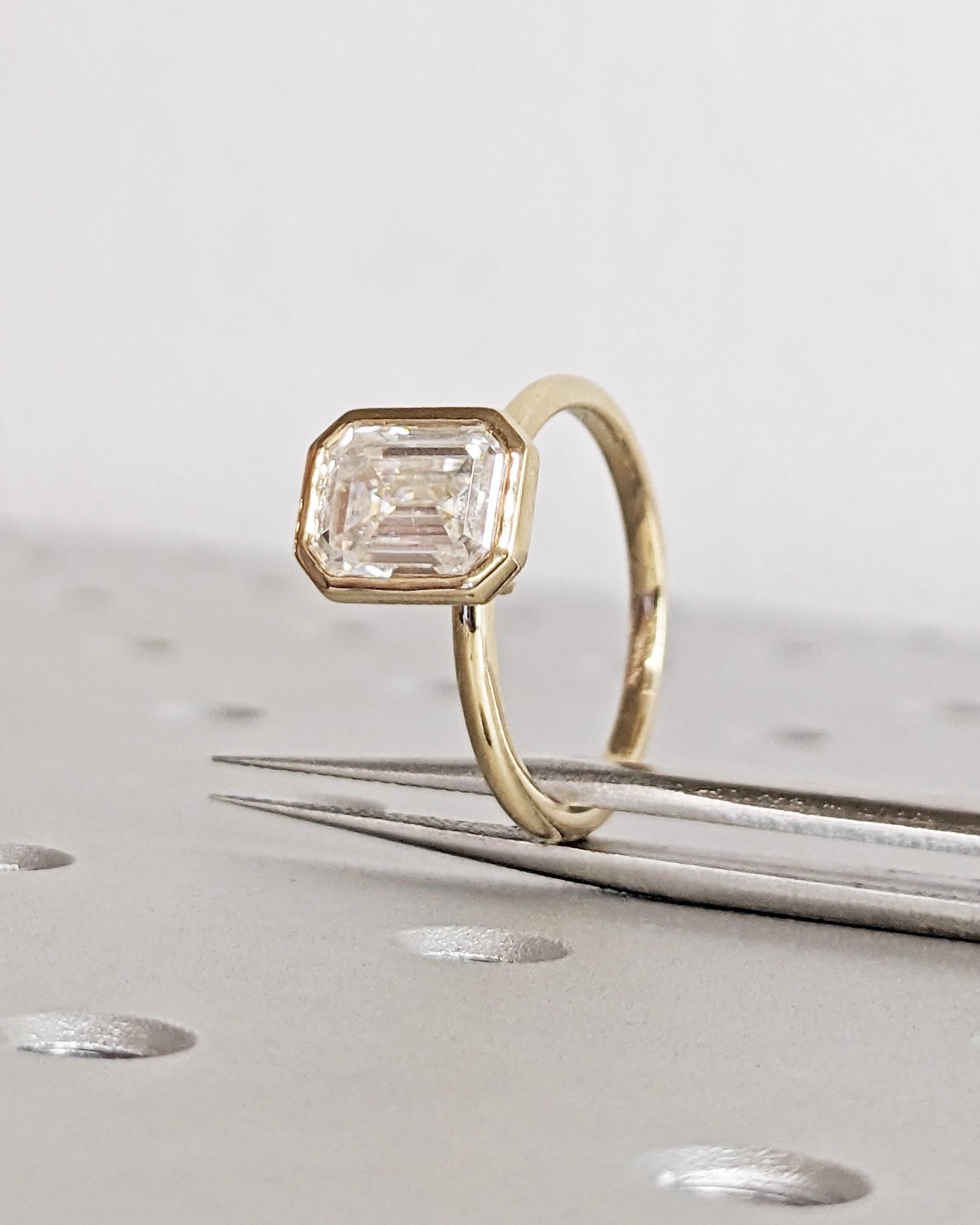 Asscher Three Stones Engagement Ring – 5.75 CT Moissanite Diamond