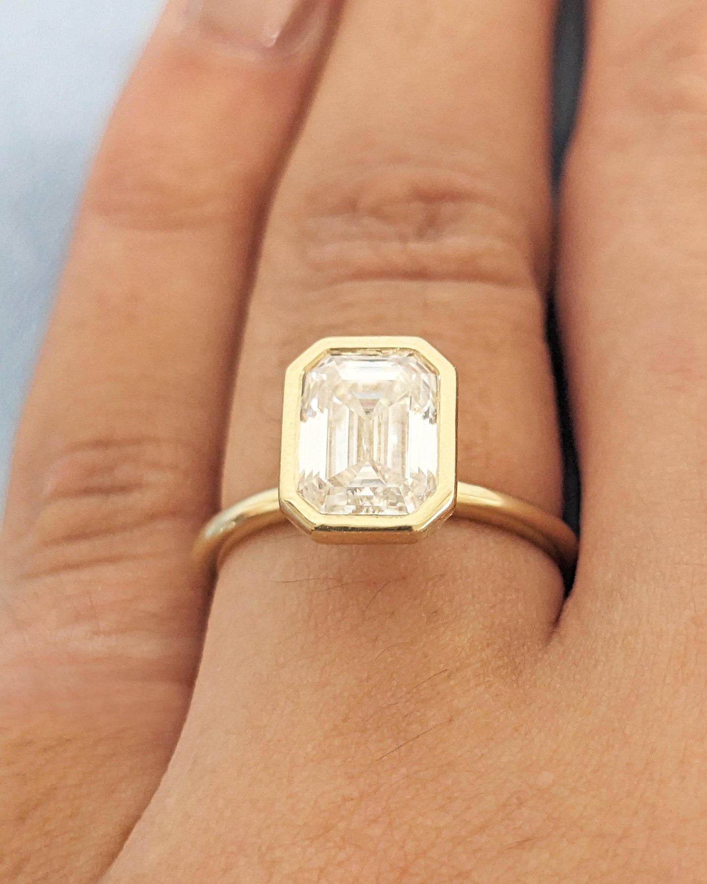 Asscher Three Stones Engagement Ring – 5.75 CT Moissanite Diamond