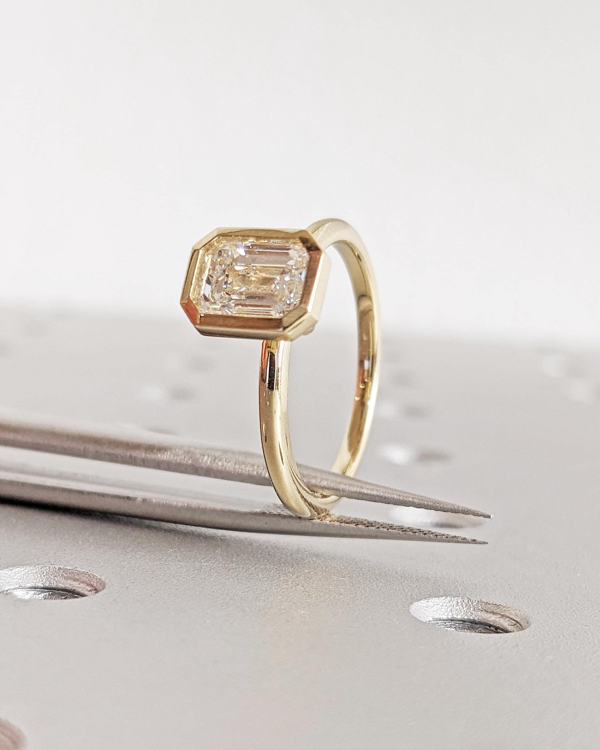 Asscher Three Stones Engagement Ring – 5.75 CT Moissanite Diamond