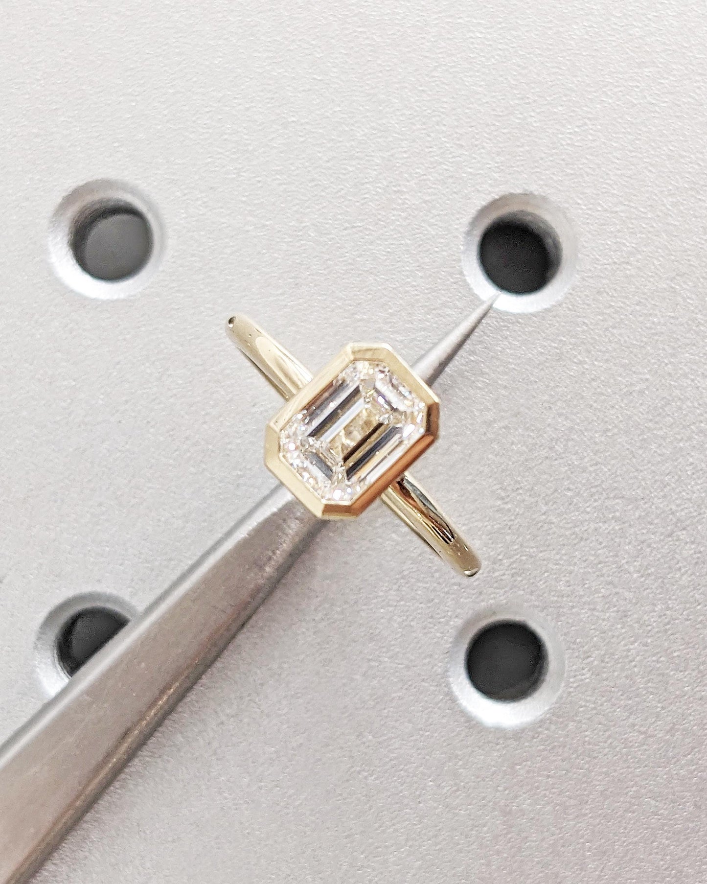 Asscher Three Stones Engagement Ring – 5.75 CT Moissanite Diamond