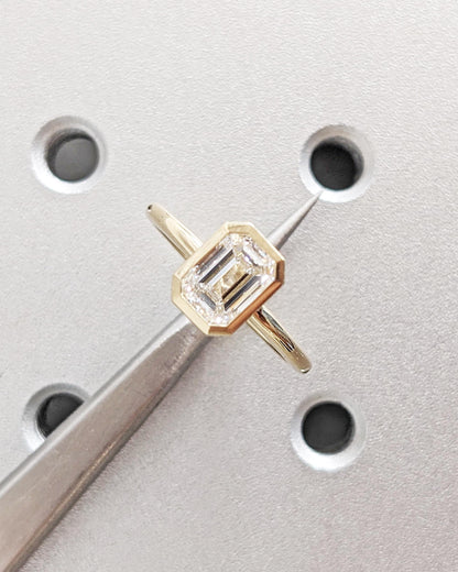 Asscher Three Stones Engagement Ring – 5.75 CT Moissanite Diamond