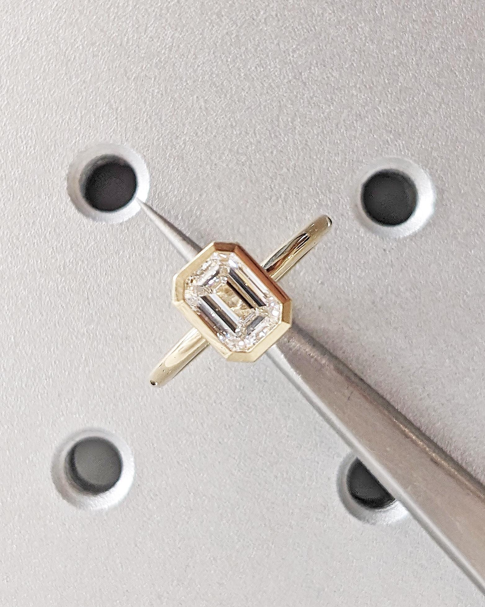 Asscher Three Stones Engagement Ring – 5.75 CT Moissanite Diamond