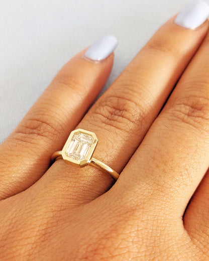 Asscher Three Stones Engagement Ring – 5.75 CT Moissanite Diamond