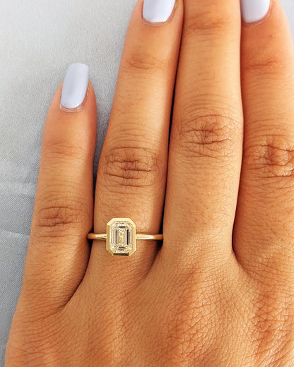 Asscher Three Stones Engagement Ring – 5.75 CT Moissanite Diamond