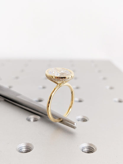 Asscher Three Stones Engagement Ring – 5.75 CT Moissanite Diamond