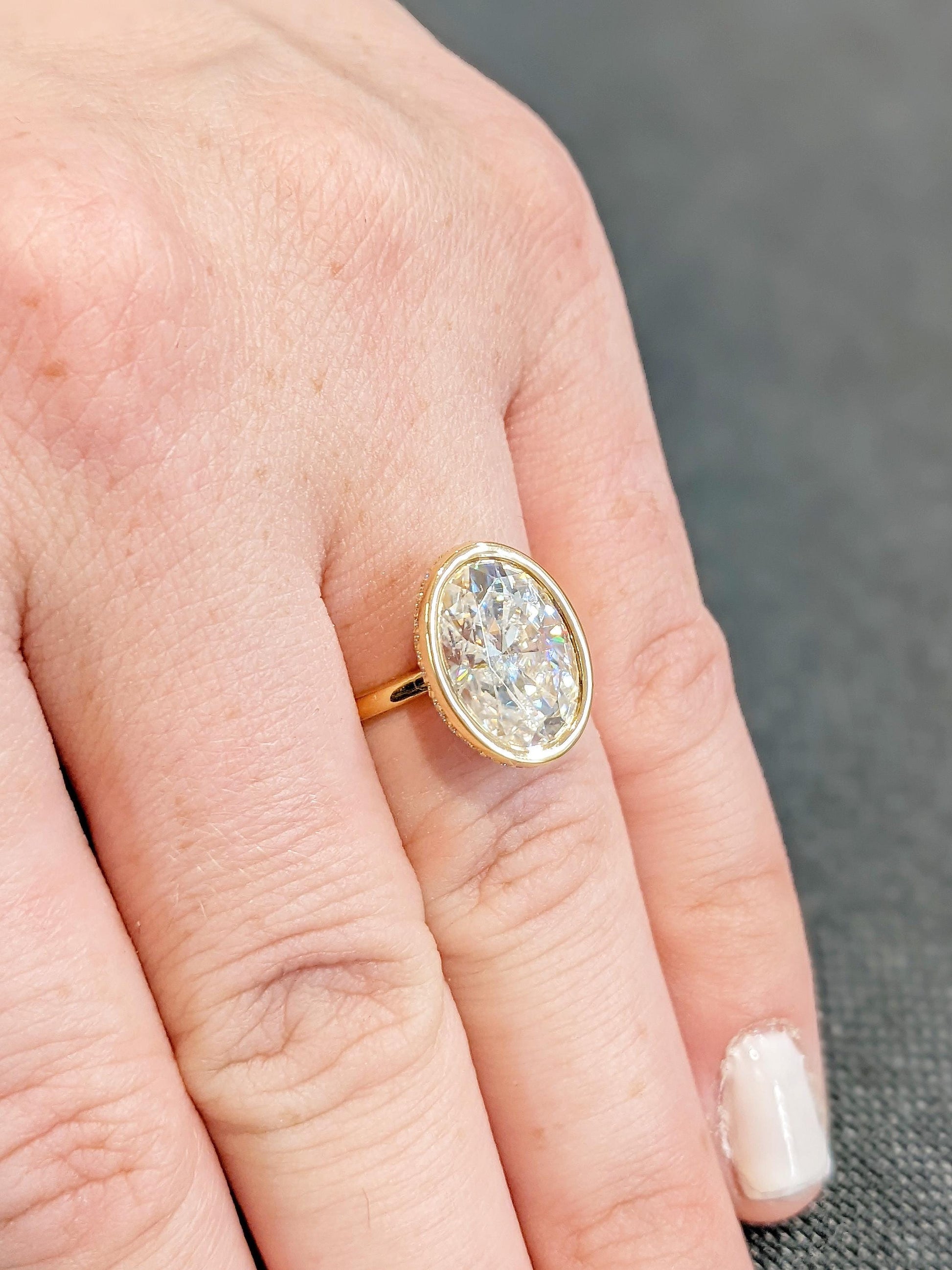 Asscher Three Stones Engagement Ring – 5.75 CT Moissanite Diamond
