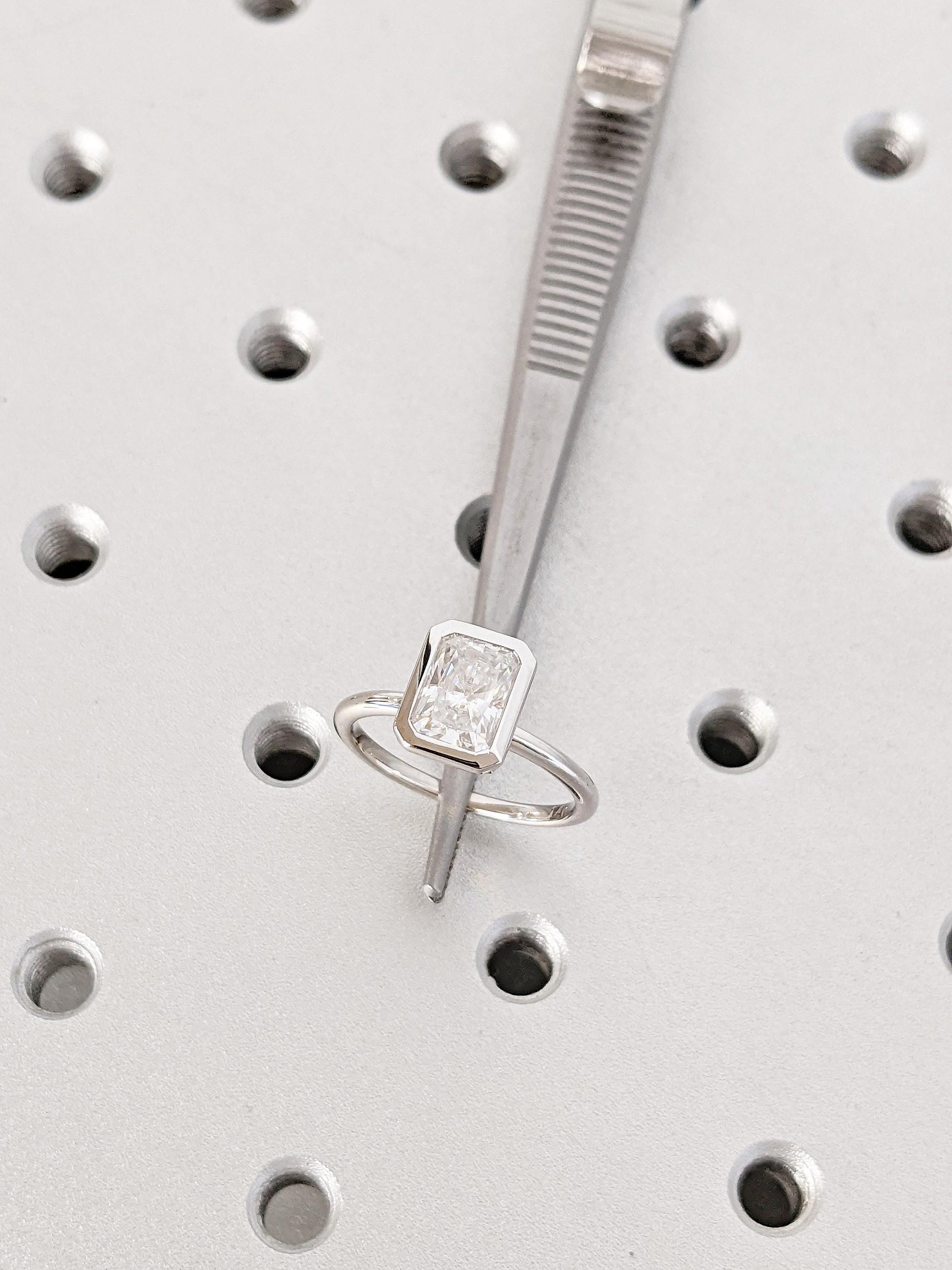 Asscher Three Stones Engagement Ring – 5.75 CT Moissanite Diamond