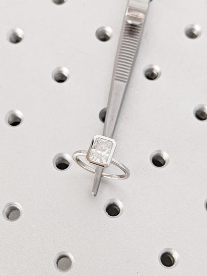 Asscher Three Stones Engagement Ring – 5.75 CT Moissanite Diamond