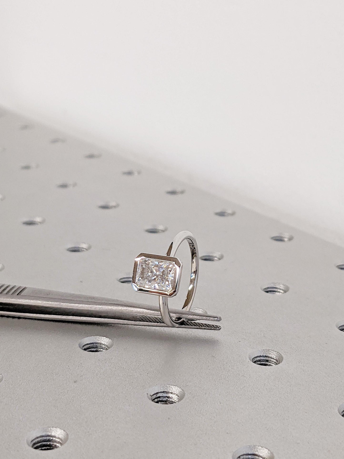 Asscher Three Stones Engagement Ring – 5.75 CT Moissanite Diamond