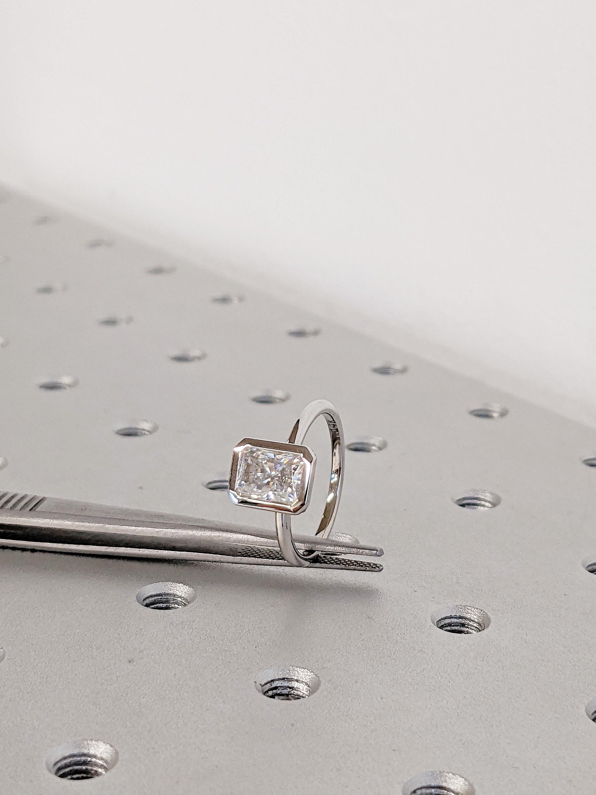 Asscher Three Stones Engagement Ring – 5.75 CT Moissanite Diamond