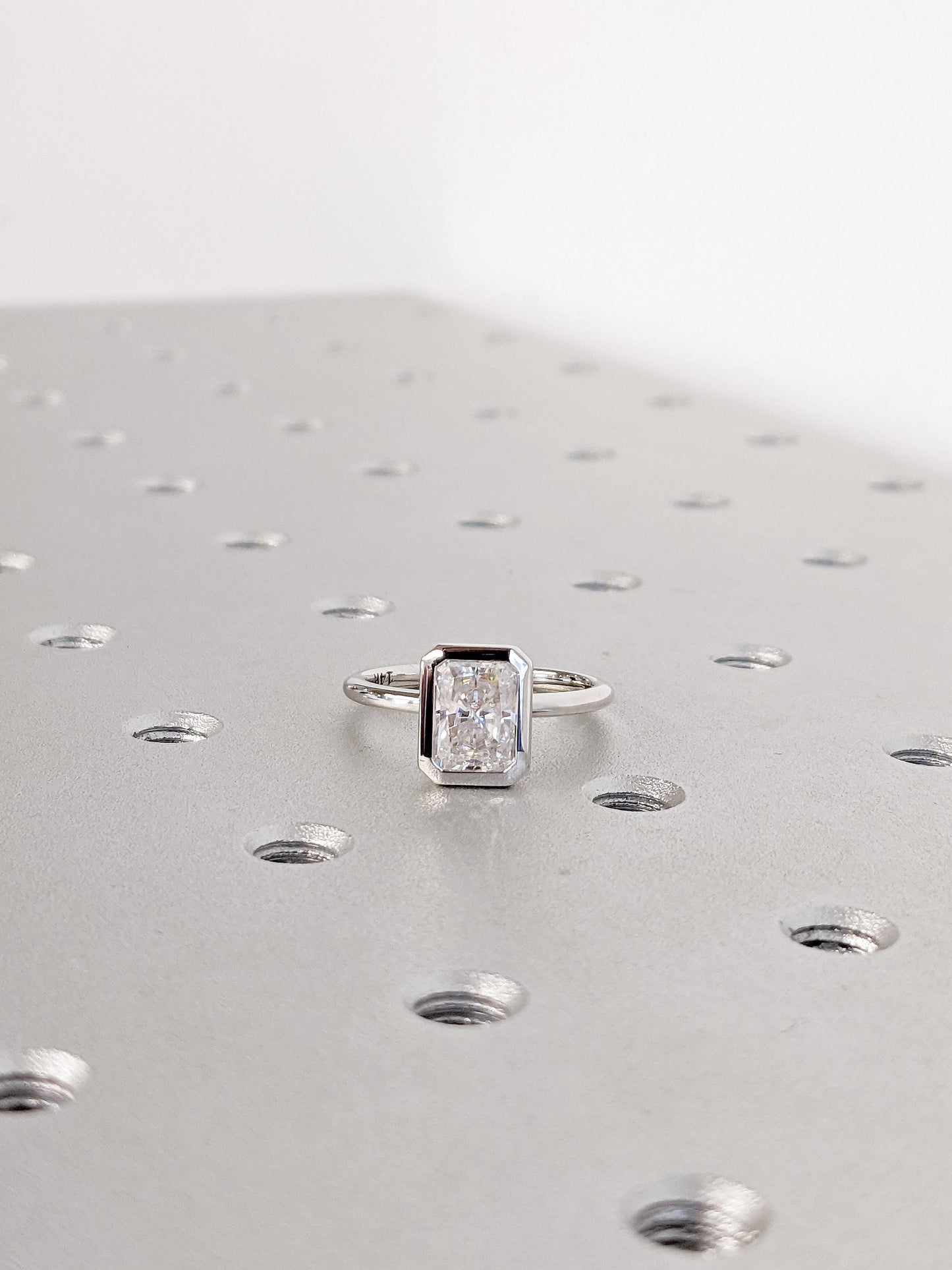 Asscher Three Stones Engagement Ring – 5.75 CT Moissanite Diamond