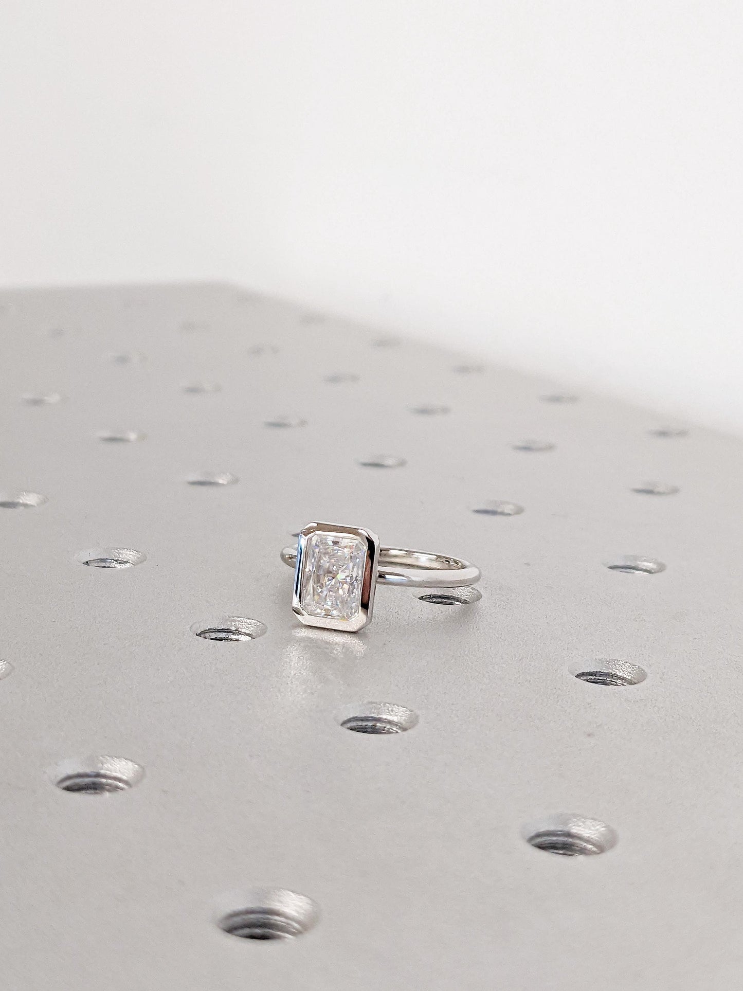 Asscher Three Stones Engagement Ring – 5.75 CT Moissanite Diamond