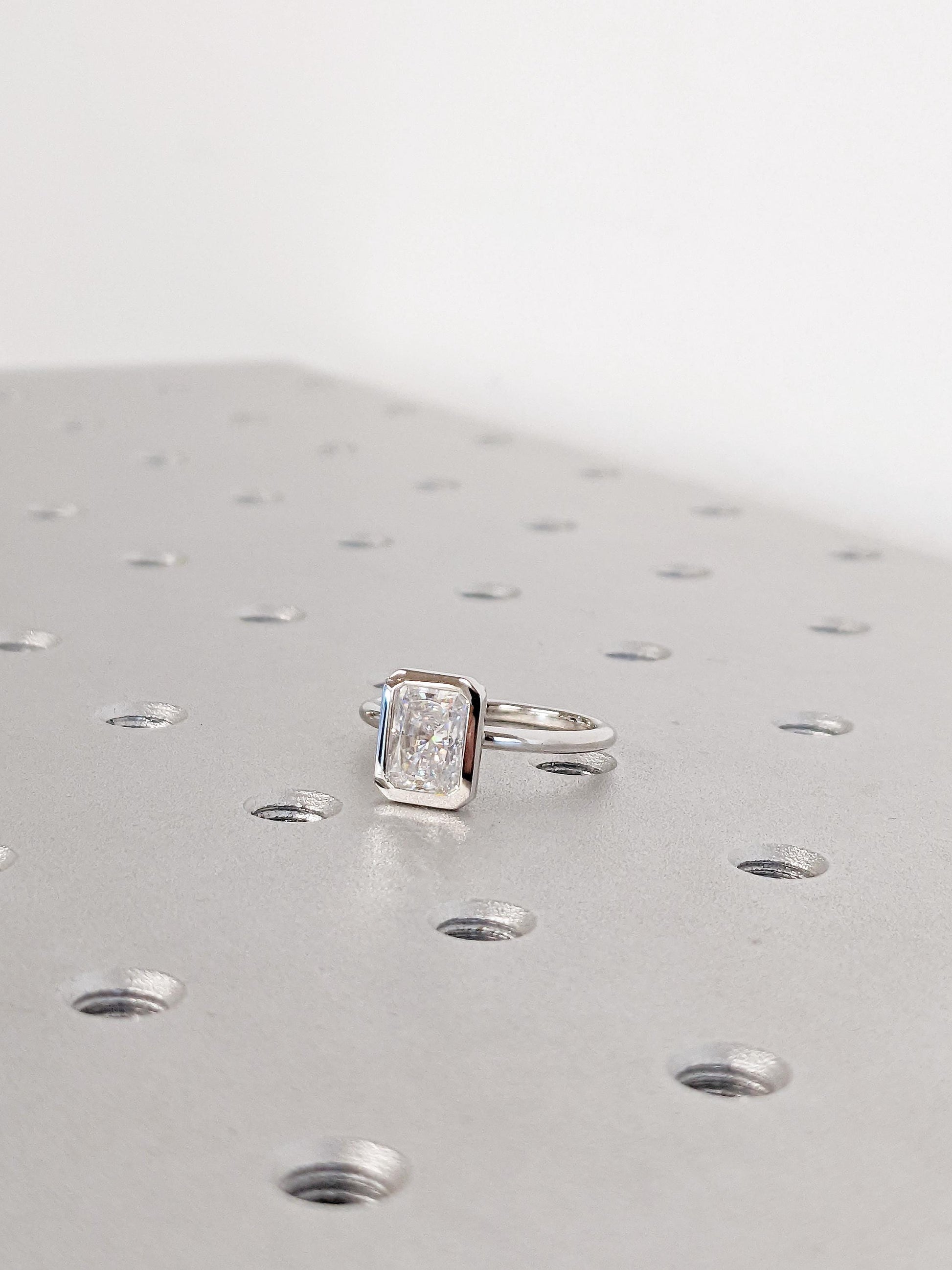 Asscher Three Stones Engagement Ring – 5.75 CT Moissanite Diamond
