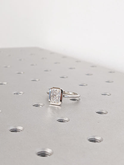 Asscher Three Stones Engagement Ring – 5.75 CT Moissanite Diamond
