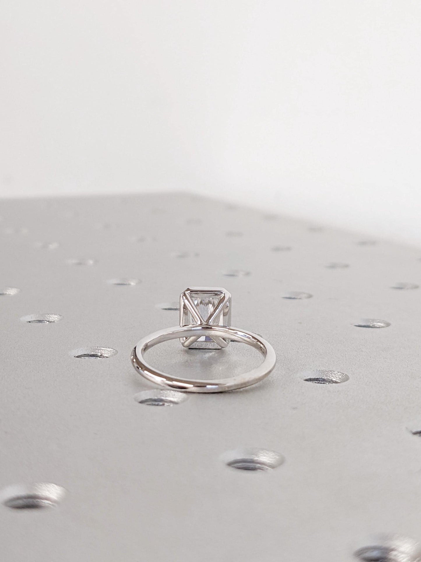 Asscher Three Stones Engagement Ring – 5.75 CT Moissanite Diamond
