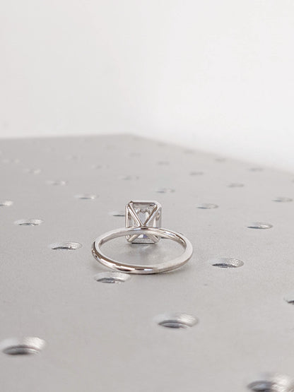 Asscher Three Stones Engagement Ring – 5.75 CT Moissanite Diamond