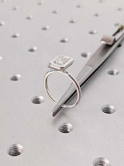 Asscher Three Stones Engagement Ring – 5.75 CT Moissanite Diamond