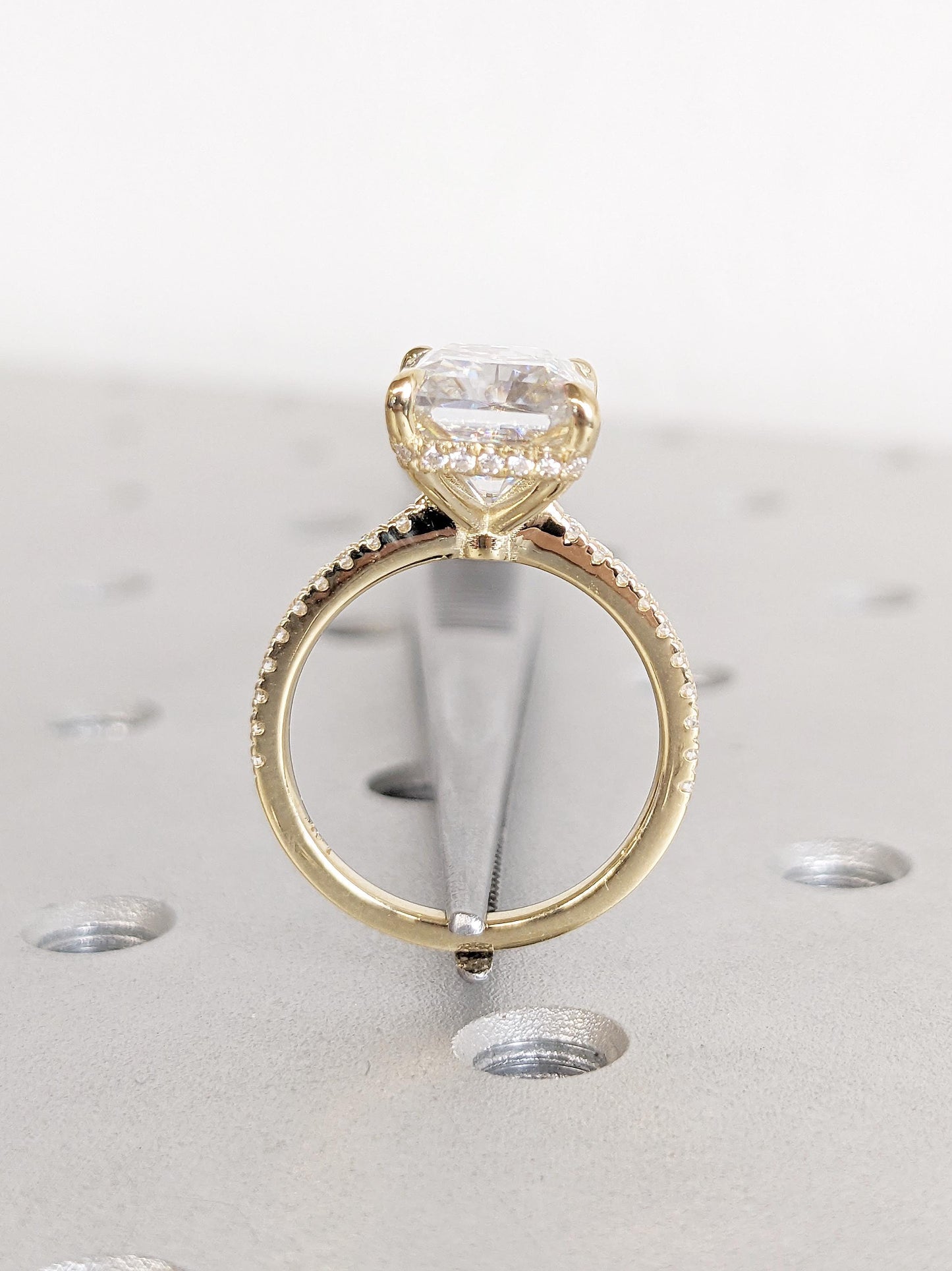 Asscher Three Stones Engagement Ring – 5.75 CT Moissanite Diamond
