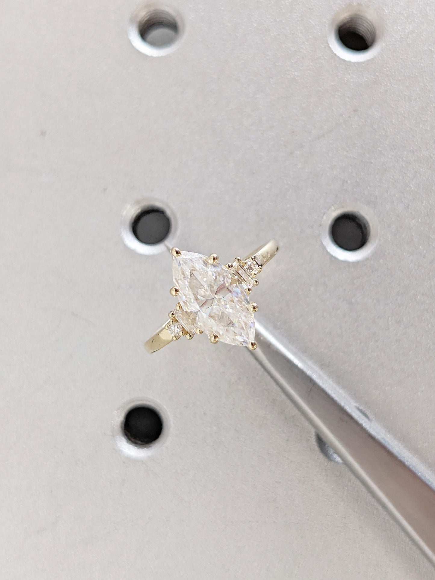 Asscher Three Stones Engagement Ring – 5.75 CT Moissanite Diamond