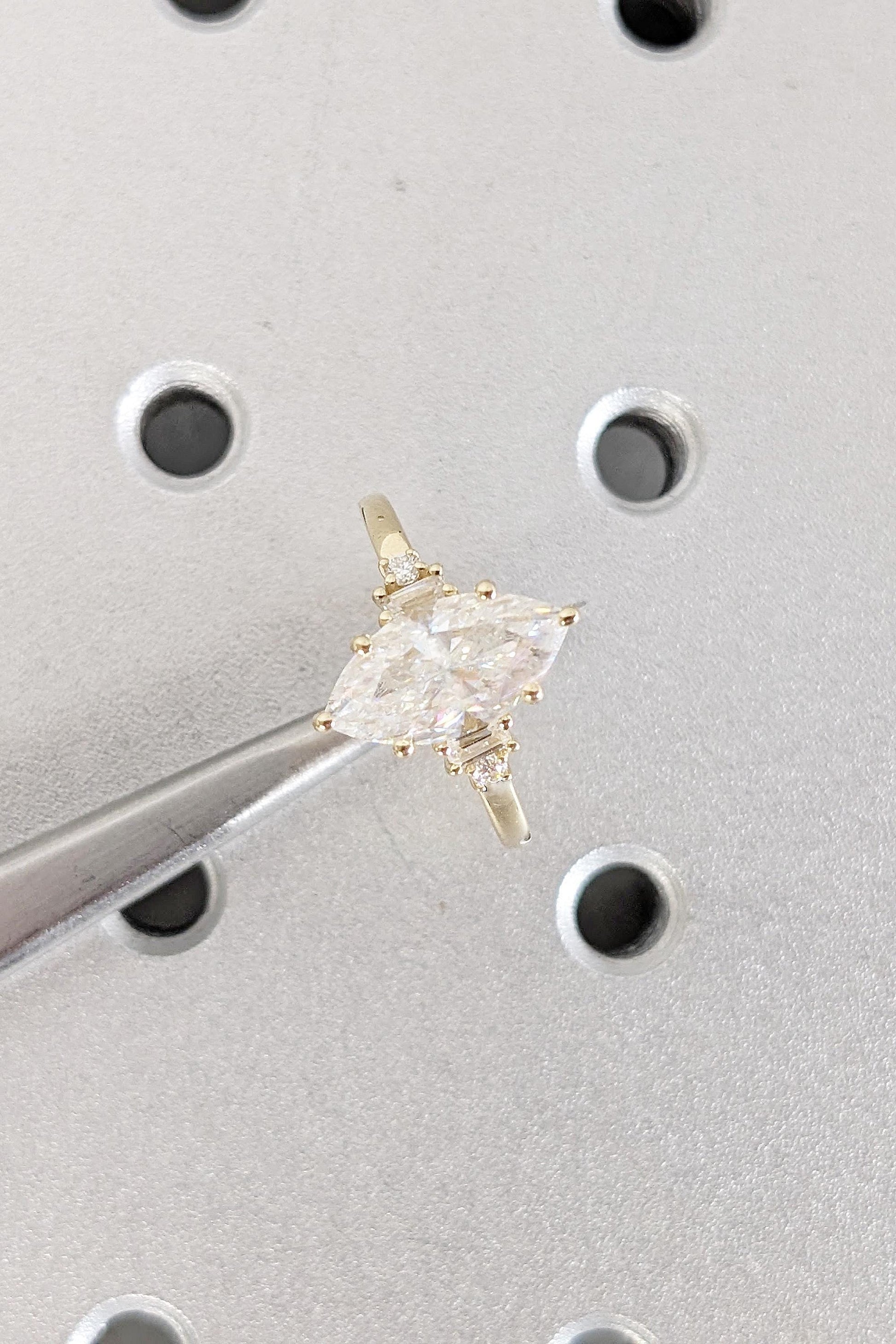 Asscher Three Stones Engagement Ring – 5.75 CT Moissanite Diamond