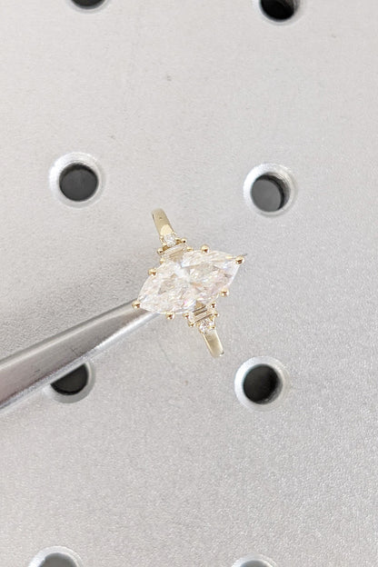 Asscher Three Stones Engagement Ring – 5.75 CT Moissanite Diamond