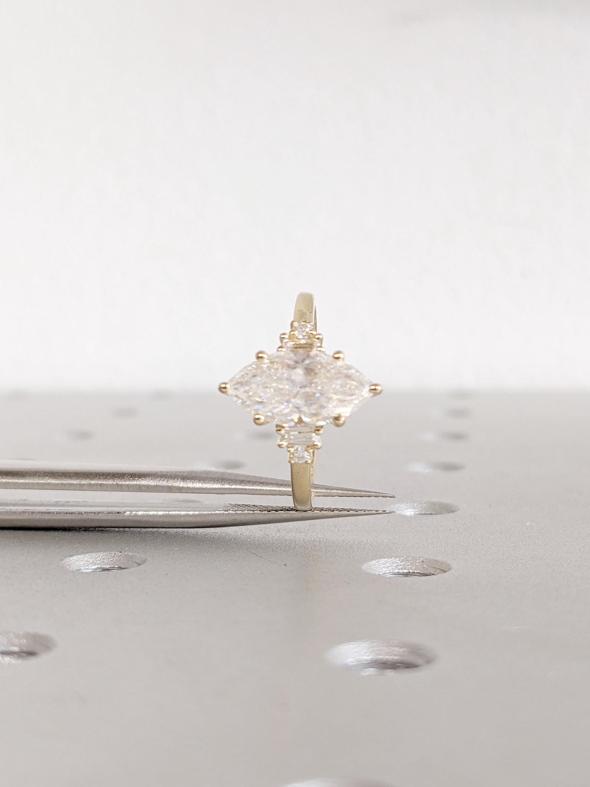 Asscher Three Stones Engagement Ring – 5.75 CT Moissanite Diamond