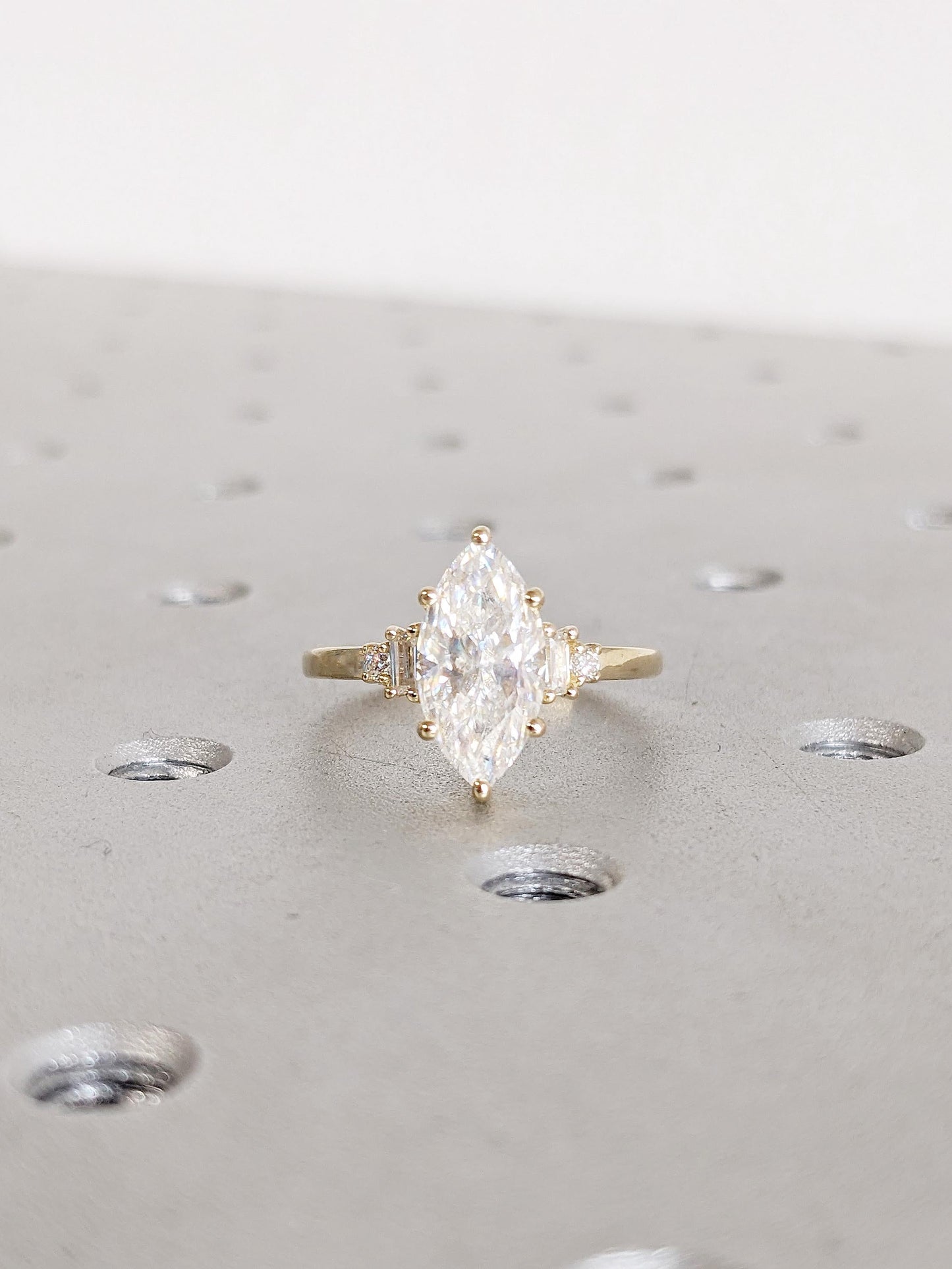 Asscher Three Stones Engagement Ring – 5.75 CT Moissanite Diamond