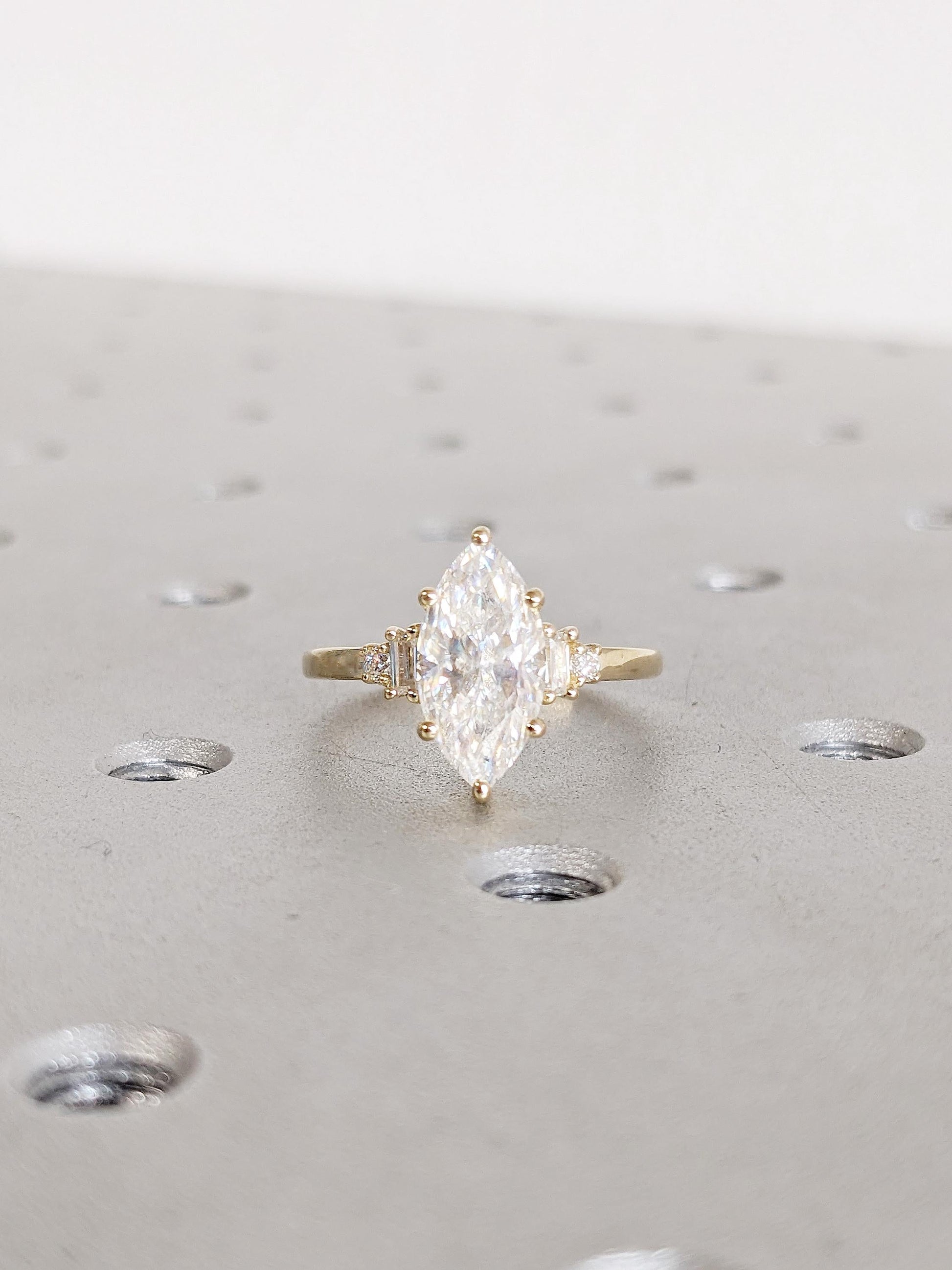 Asscher Three Stones Engagement Ring – 5.75 CT Moissanite Diamond