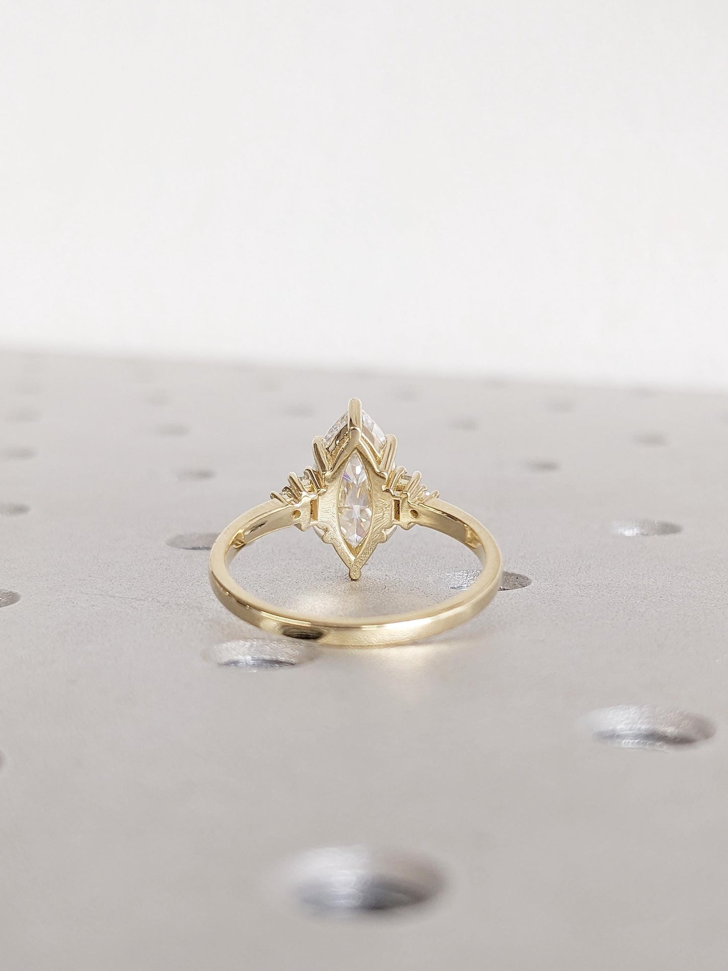 Asscher Three Stones Engagement Ring – 5.75 CT Moissanite Diamond