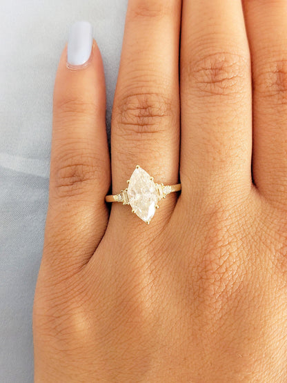Asscher Three Stones Engagement Ring – 5.75 CT Moissanite Diamond