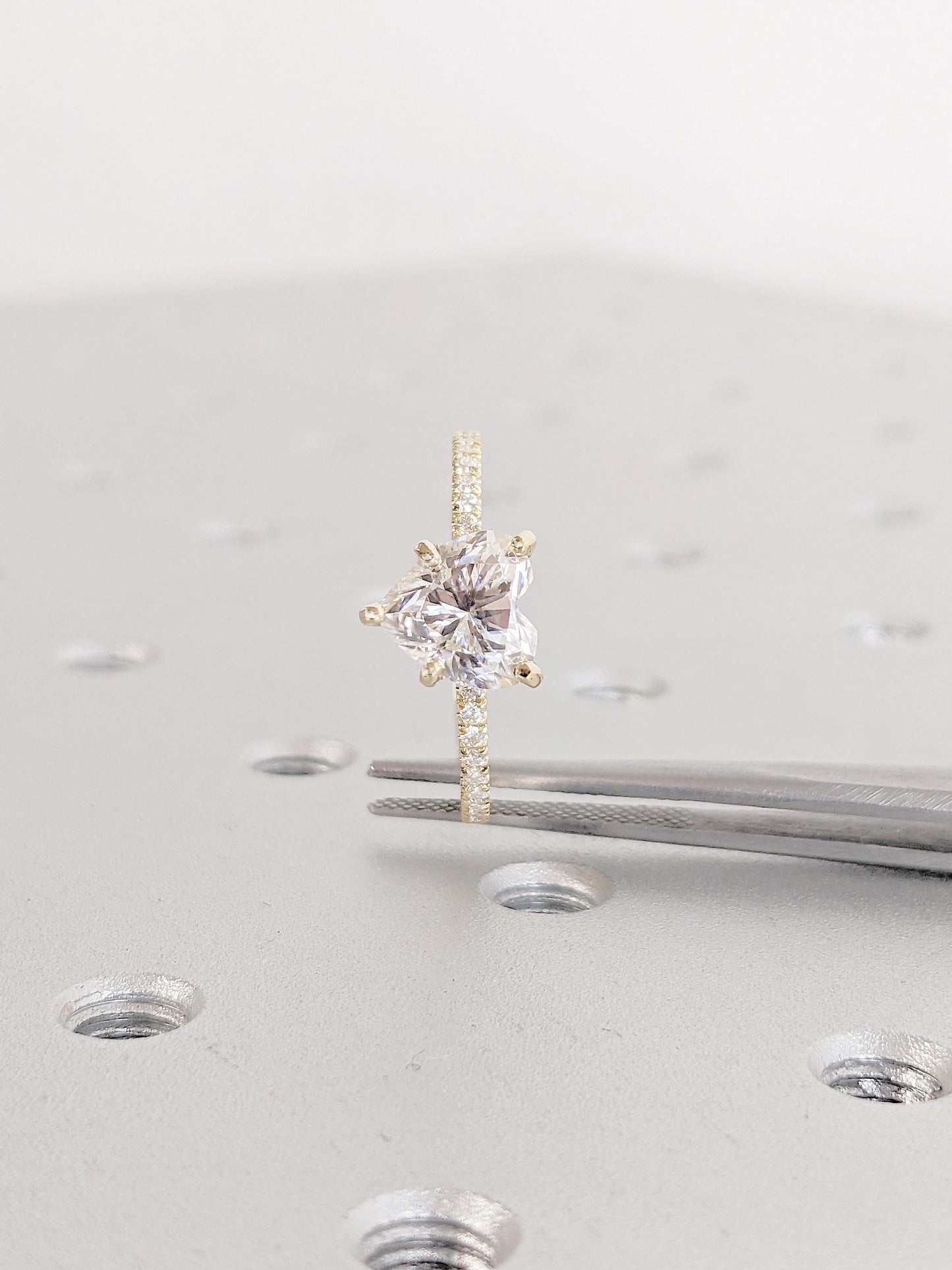 Asscher Three Stones Engagement Ring – 5.75 CT Moissanite Diamond
