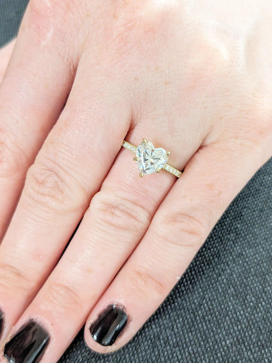 Asscher Three Stones Engagement Ring – 5.75 CT Moissanite Diamond
