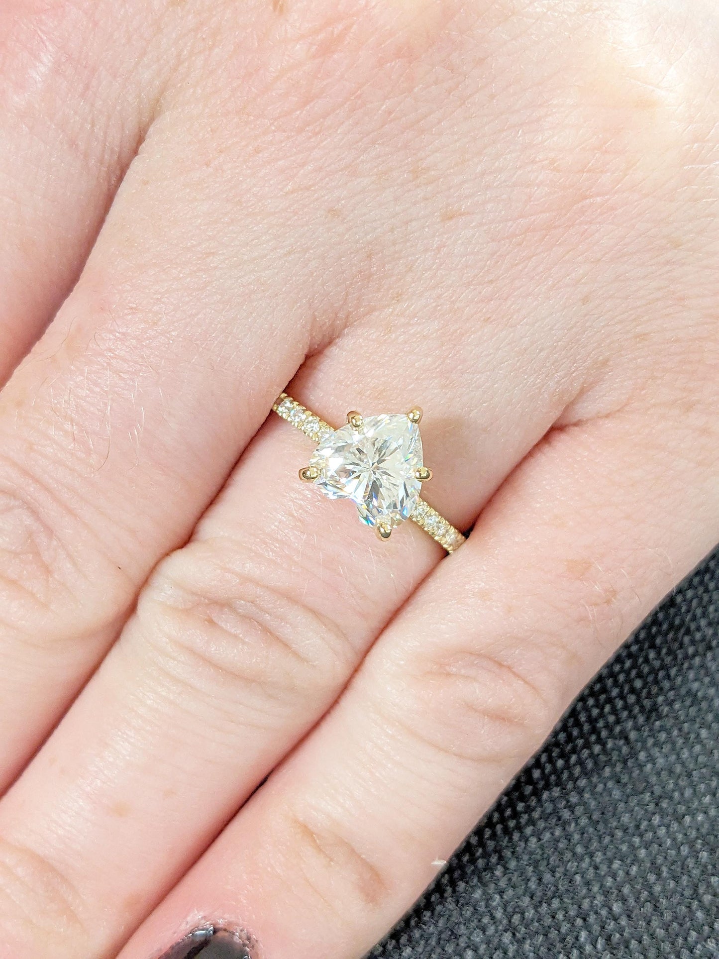 Asscher Three Stones Engagement Ring – 5.75 CT Moissanite Diamond