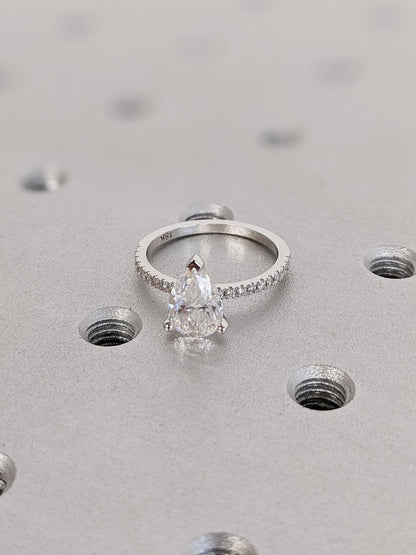 Asscher Three Stones Engagement Ring – 5.75 CT Moissanite Diamond