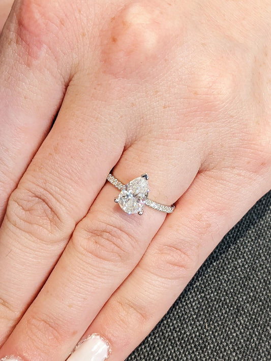 Asscher Three Stones Engagement Ring – 5.75 CT Moissanite Diamond