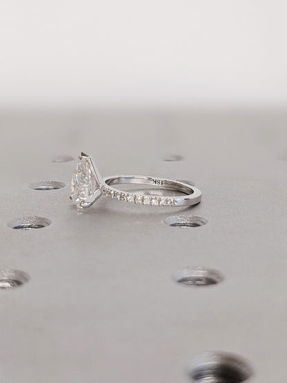 Asscher Three Stones Engagement Ring – 5.75 CT Moissanite Diamond