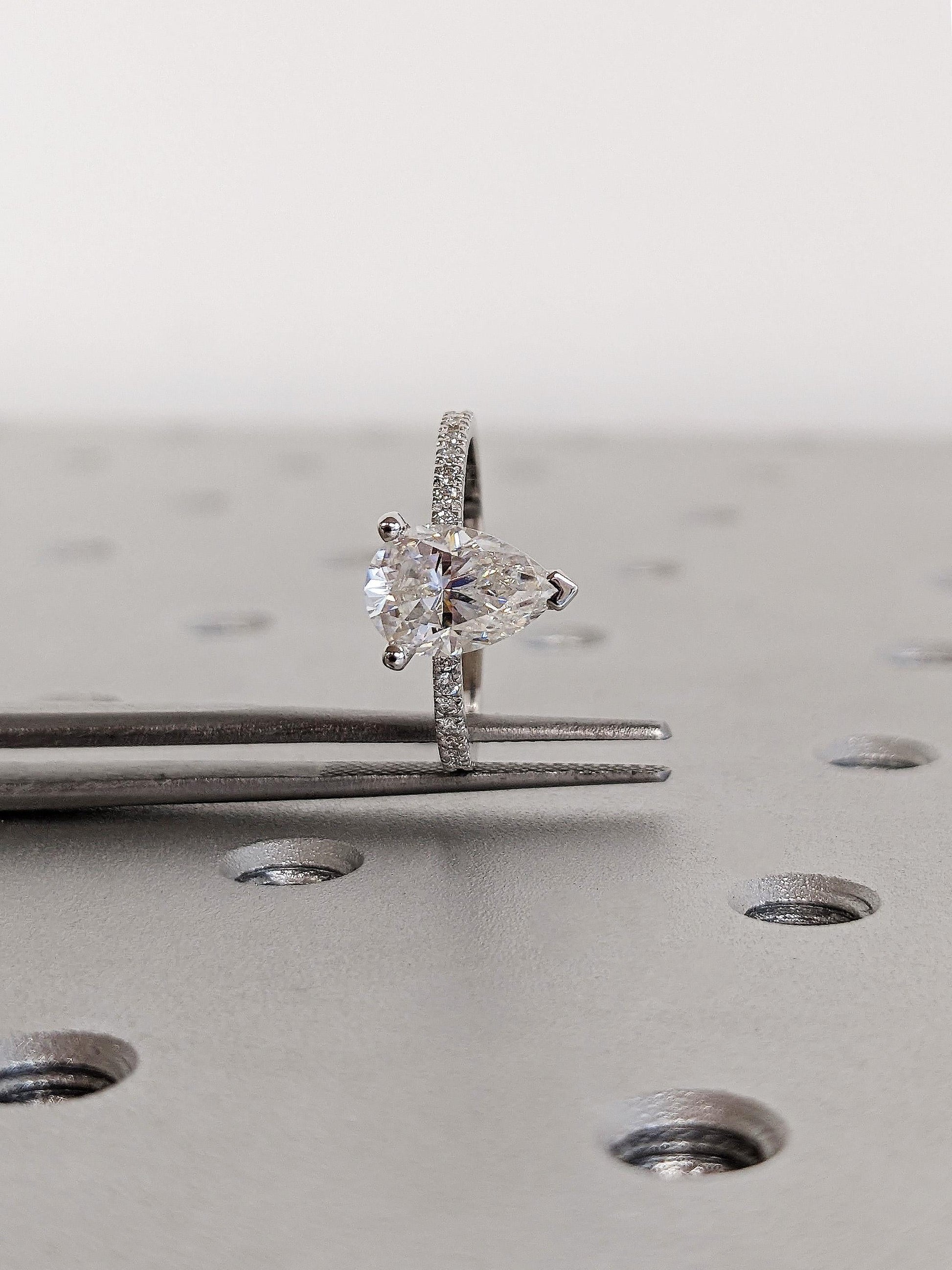 Asscher Three Stones Engagement Ring – 5.75 CT Moissanite Diamond
