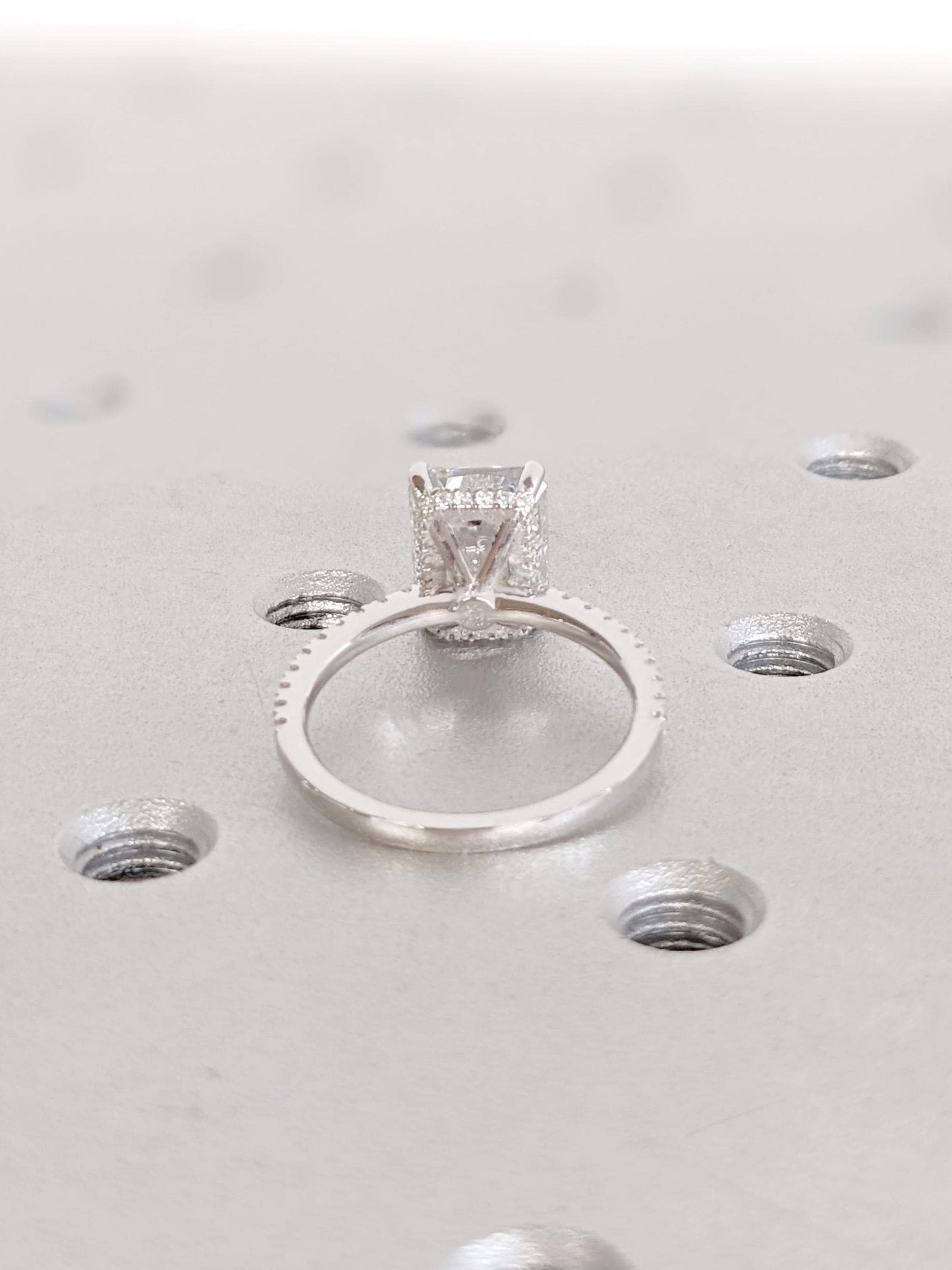 Asscher Three Stones Engagement Ring – 5.75 CT Moissanite Diamond
