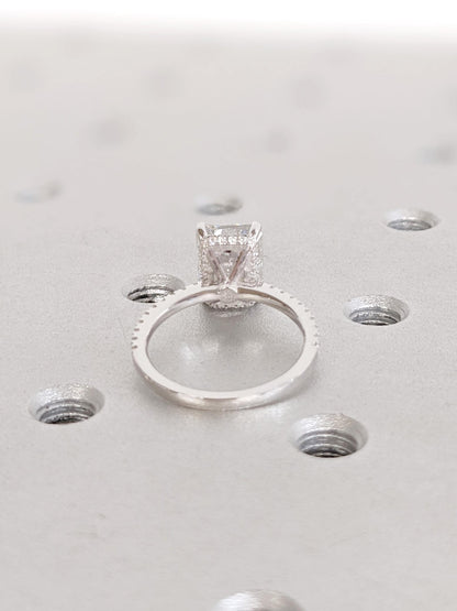 Asscher Three Stones Engagement Ring – 5.75 CT Moissanite Diamond