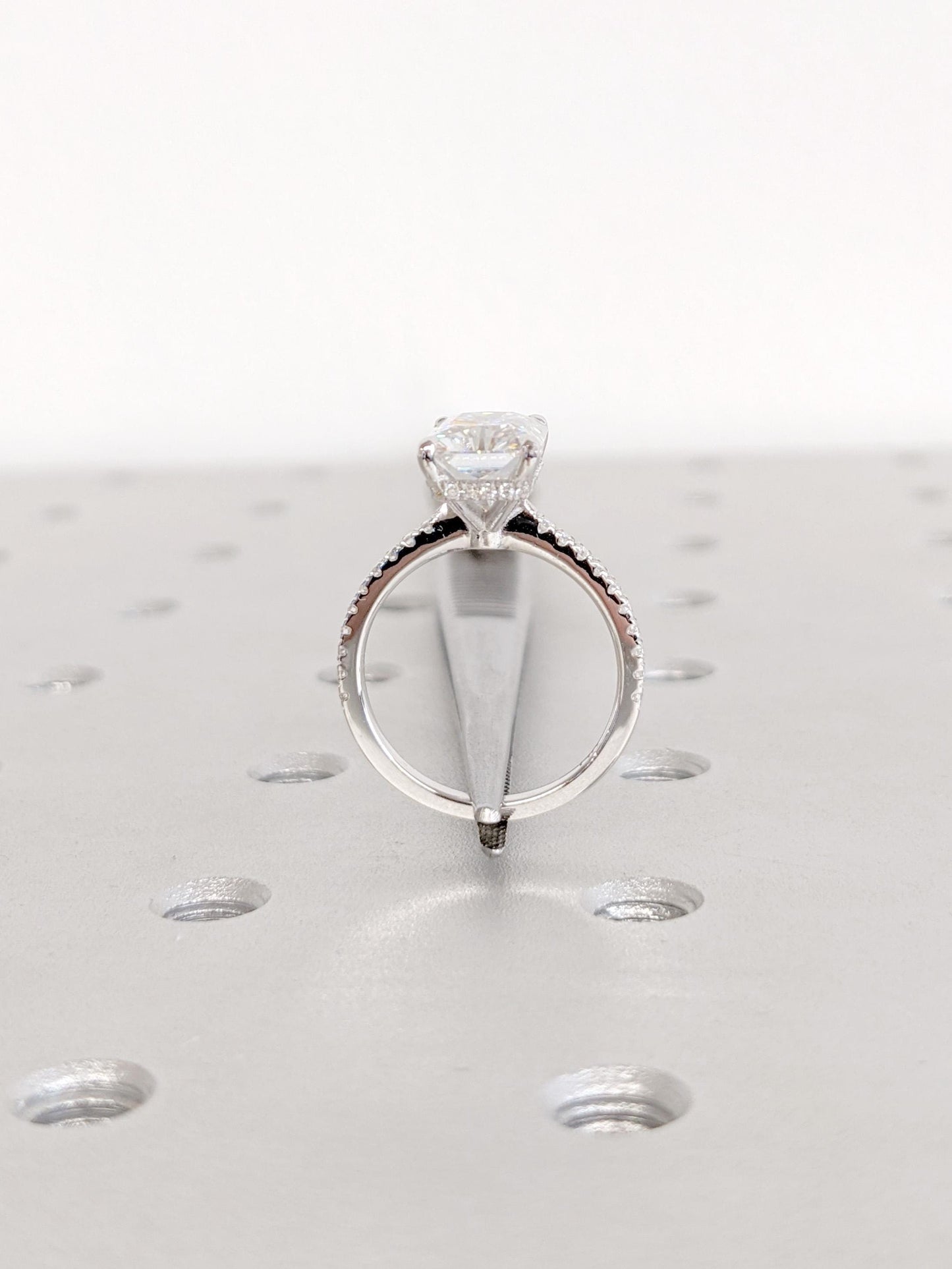 Asscher Three Stones Engagement Ring – 5.75 CT Moissanite Diamond