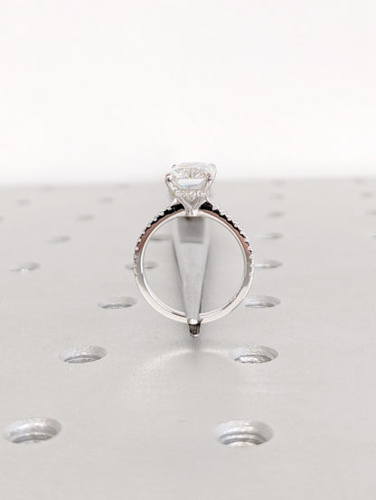 Asscher Three Stones Engagement Ring – 5.75 CT Moissanite Diamond