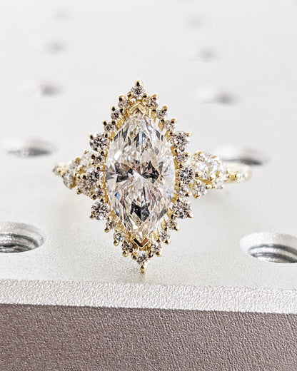 Asscher Three Stones Engagement Ring – 5.75 CT Moissanite Diamond