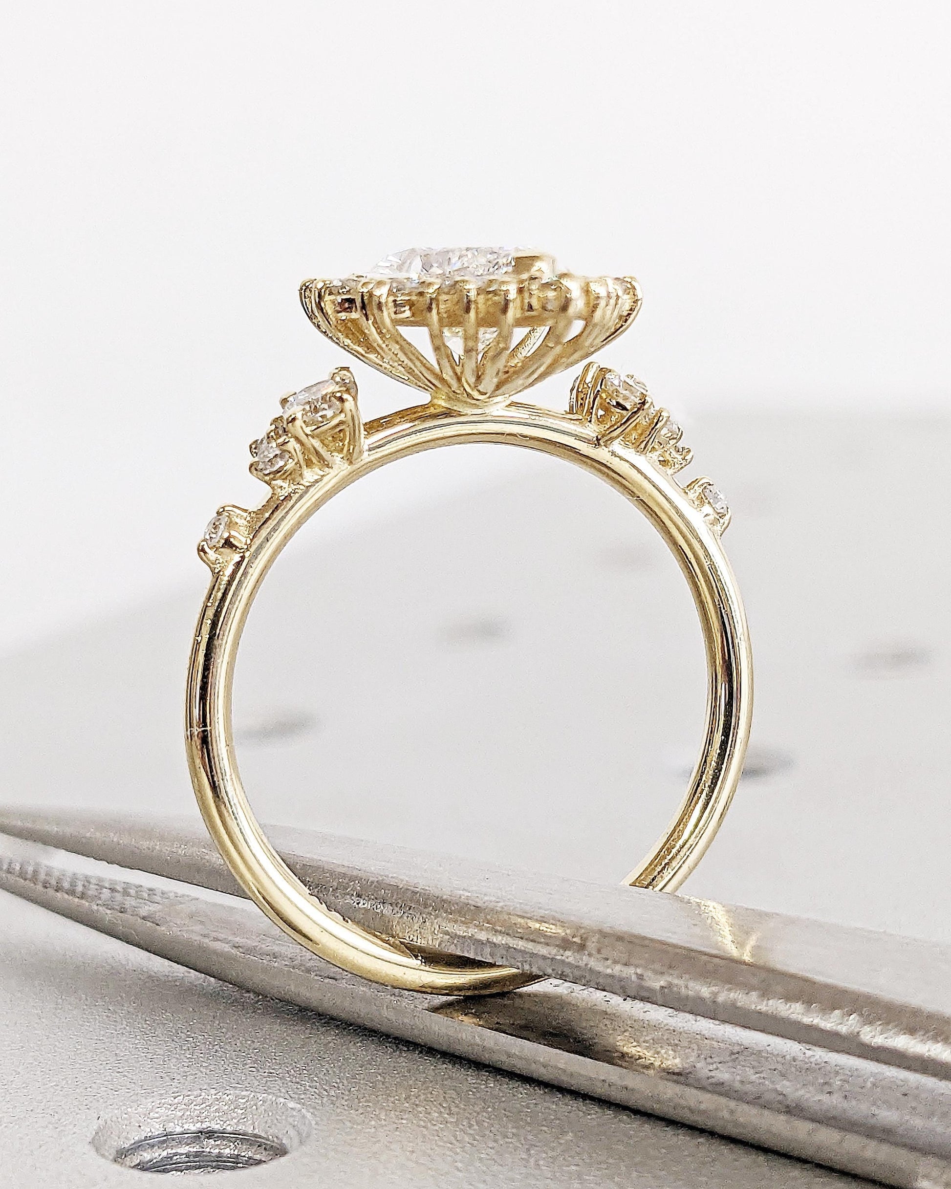 Asscher Three Stones Engagement Ring – 5.75 CT Moissanite Diamond