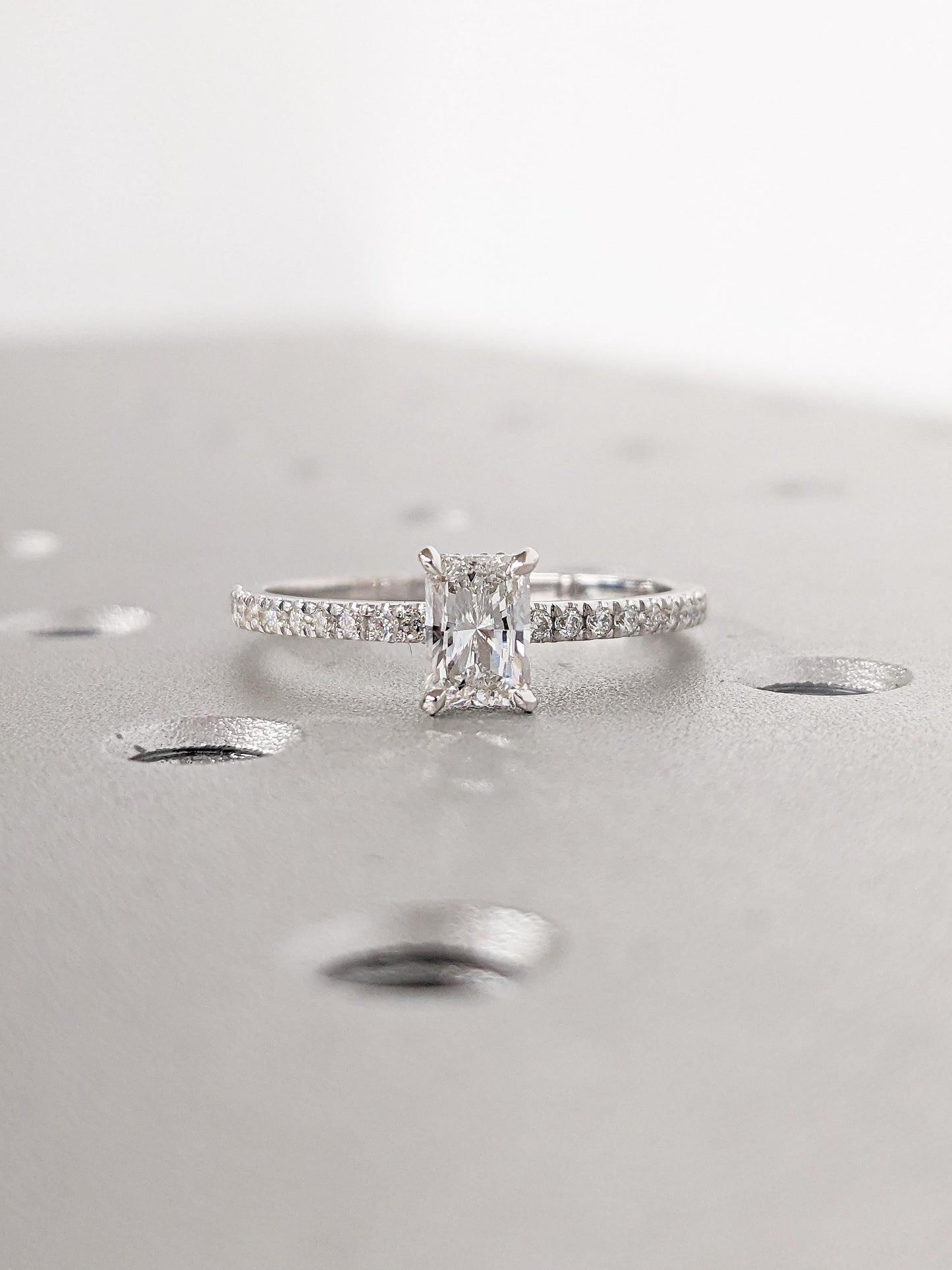 Asscher Three Stones Engagement Ring – 5.75 CT Moissanite Diamond