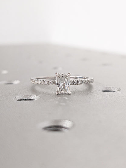 Asscher Three Stones Engagement Ring – 5.75 CT Moissanite Diamond