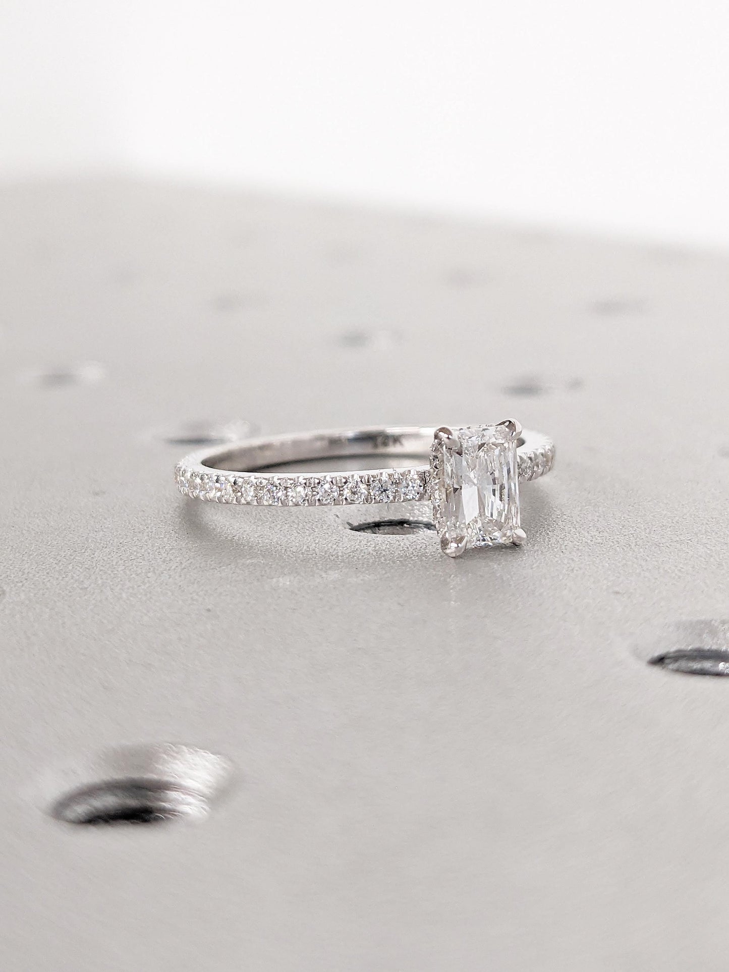 Asscher Three Stones Engagement Ring – 5.75 CT Moissanite Diamond